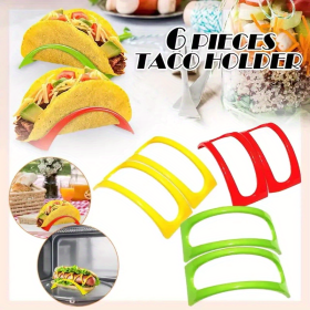 3/6pcs, Mexican Muffin Bracket, Taco Pancake Rack, Taco Holder, Kitchen Food Grade Corn Roll Rack - 6 Pieces Of Red, Yellow And Green