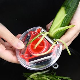 1pc Multi-functional Peeler/Slicer/Grater For Vegetables And Fruit; 3 In 1 Kitchen Tools - Red