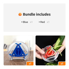 1pc Multi-functional Peeler/Slicer/Grater For Vegetables And Fruit; 3 In 1 Kitchen Tools - Blue+Red