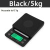 3kg/0.1g Digital kitchen Weight Grams Electronic Balance High Precision Coffee Scale Portable With Timer Food Espresso Powder - Black 5kg 0.1g - China