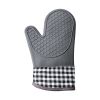 1pcs Silicone Oven Mitts;  Heat Insulation Pad;  Microwave Oven Gloves - grey