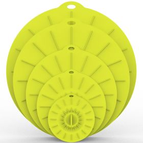 5pcs Silicone Fresh-keeping Cover; Microwave Oven Heating Cover; Food Dust-proof Splash-proof Bowl Cover Set; Kitchen Supplies - E.