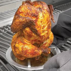 1pc Stainless Steel Roast Chicken Rack; Roast Chicken Pan; Detachable Roast Chicken Rack With Bottom Plate; Grill - Silvery
