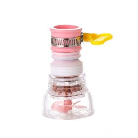 1pc; Retractable Faucet Water Filter - Pink
