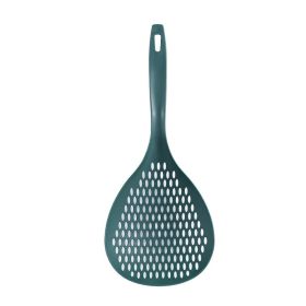 1pc Slotted Spoon; Household Colander With Long Handle; For Dumpling And Noodles; High Temperature Resistant Large Draining Spoon - Dark Green