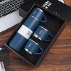1pc/1Set Stainless Steel Thermal Cup; With Gift Box Set; Double Layer Leakproof Insulated Water Bottle; Keeps Hot And Cold Drinks For Hour - Blue + Gi