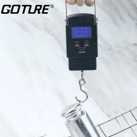 Goture Fishing Scale 110lb/50kg With Backlit; LCD Screen; Portable Electronic Balance Digital Fish Hook Hanging Scale - Black
