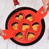 Quick DIY Nonstick Silicone Pancake Molds with 7 Holes for Pan - red
