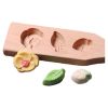 Wooden Moon Cake Mold Wagashi Snow Skin Mooncake Mold DIY Rice Cake Baking Mold 3D Camellia 10-25g - Default