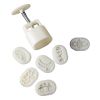 6 Stamps Moon Cake Mold Bean Paste Cake Mold Plastic Baking Mold 50g - Default
