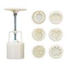 6 Stamps Round Baking Molds Plastic Moon Cake Mold Baking Tools 50G - Default