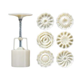 Round Baking Molds Moon Cake Mold Cookie Mold 6 Stamps 50G - Default