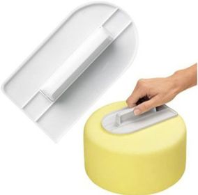Cake Icing Smoother Cake Scraper Tool Cake Fondant Polisher Plastic Cake Decorating Tool Baking Tool - white