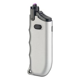 USB Plasma Rechargeable Lighter With Adjustable Neck; Candle; Arc; Flame Free; Safety Switch On; Suitable For Kitchen; Camping; Travel - Silvery