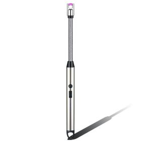 1pc Electric Arc Lighter; USB Rechargeable Lighter; Windproof Gas Stove Igniter; Outdoor / Kitchen Tools - Silvery