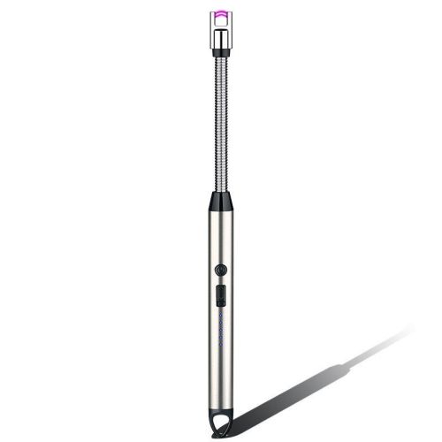 1pc Electric Arc Lighter; USB Rechargeable Lighter; Windproof Gas Stove Igniter; Outdoor / Kitchen Tools - Silvery