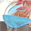 Whale Shape Handle Type Rice Washer Kitchen Water Filter - blue