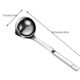 1pc 304 Stainless Steel Oil Filter Spoon; Oil Separating Ladle; Kitchen Gadget - Oil Filter Spoon - Regular Type