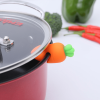 Creative Pepper Carrot Chicken Thigh Shape Overflow Stopper Cute Silicone Spill-proof Pot Lid Rack Pot Cover Lifter Kitchen Tool - Silver