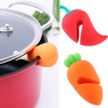 Creative Pepper Carrot Chicken Thigh Shape Overflow Stopper Cute Silicone Spill-proof Pot Lid Rack Pot Cover Lifter Kitchen Tool - Silver