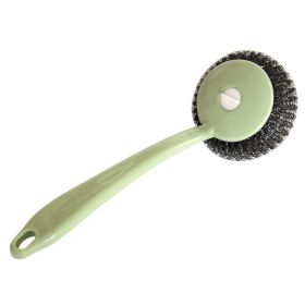 Cleaning Brushes Kitchen Stainless Steel Wire Ball Dishwashing Brush Pans Brush to oil stainsHousehold Cleaning Tools - Green