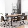 Aryven Industrial 7-Piece Dining Set, Antique Gray - as Pic