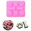 Puppy Paw Bone Silicone Baking Mold Used for Jelly Candy Chocolate Ice 3 Pcs Set - Generic