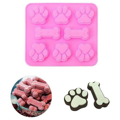Puppy Paw Bone Silicone Baking Mold Used for Jelly Candy Chocolate Ice 3 Pcs Set - Generic