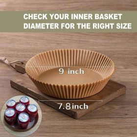 50PCS Ideal Kitchen Air Fryer Paper Liner Round 7.8 Inch,Baking Disposable Air Fryer Parchment Paper, Multipurpose Oil-absorbing Paper Tray - PSC