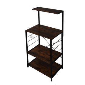 Wooden Kitchen Shelf, Baker's Rack 4 Tier Shelves, Vintage Color - As Pictures