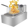EH81 2500W MAX 110V 6.3QT/6L Stainless Steel Single Cylinder Electric Fryer US Plug - as picture