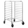 10 Sheets Aluminum Rolling Bakery Pan Rack - Silver