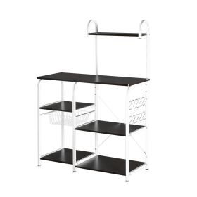 Functional Kitchen Baker's Rack Utility Microwave Oven Stand Storage Cart Workstation Shelf, Black - Black