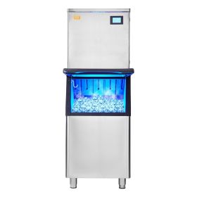 VEVOR Commercial Ice Maker, 400LBS/24H Ice Making Machine with 330.7LBS Large Storage Bin, 800W Auto Self-Cleaning Ice Maker Machine with 3.5-inch LED