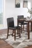 Classic Stylish Espresso Finish 5pc Counter Height Dining Set Kitchen Dinette Faux Marble Top Table and 4x High Chairs Faux Leather Cushions Seats Din