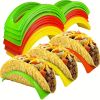 3/6pcs, Mexican Muffin Bracket, Taco Pancake Rack, Taco Holder, Kitchen Food Grade Corn Roll Rack - 3 Pieces Of Red, Yellow And Green