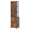Salon Station for Hair Stylist;  Barber Equipment with Drawer;  Cabinet and Shelves;  Vintage Brown - Vintage Brown