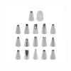 Multi-Shape Piping Tips with Coupler Set - Icing Nozzles Cake Decorating Tips - Baking Accessories - 17-PC