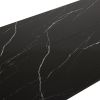 Disassemble rectangular table with arc MDF Black PVC marble surface 122*76*76cm N101 - as picture