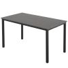 Disassemble rectangular dining table with straight feet MDF grey PVC marble surface 120*76*76cm N101 - as picture