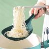 1pc Slotted Spoon; Household Colander With Long Handle; For Dumpling And Noodles; High Temperature Resistant Large Draining Spoon - Dark Green