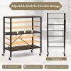 Multi-usage Foldable Shelving with Adjustable Shelves - Rustic Brown - Shelving