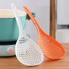 1pc Slotted Spoon; Household Colander With Long Handle; For Dumpling And Noodles; High Temperature Resistant Large Draining Spoon - Orange