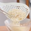 1pc Slotted Spoon; Household Colander With Long Handle; For Dumpling And Noodles; High Temperature Resistant Large Draining Spoon - Dark Green