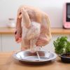 1pc Stainless Steel Roast Chicken Rack; Roast Chicken Pan; Detachable Roast Chicken Rack With Bottom Plate; Grill - Silvery