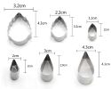 12 Pieces Cookie Cutters Biscuit Cutters Flowers Leafs Fondant Cutters Cake Decoration Tool - Silver