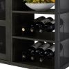Industrial Wine Bar Cabinet with Liquor Storage, Sideboard featuring Wine Racks & Stemware Holder (55.12''w x 13.78''d x 30.31''h) - Dark Gray