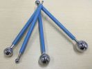 4 Pieces Metal Ball Stylus Dotting Tools, Embossing Pattern Design Fondant Decoration Sugar Craft Ceramic Flower Modeling Sculpting Tool - Blue