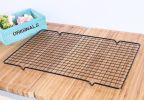 Loaf Cooling Mesh Non Stick Wire Rack, Drying Rack for Cakes Breads Biscuits Cookies Cooling Rack Stand Roasting Baking - Black