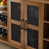 Industrial Wine Bar Cabinet with Liquor Storage, Sideboard featuring Wine Racks & Stemware Holder (55.12''w x 13.78''d x 30.31''h) - Brown